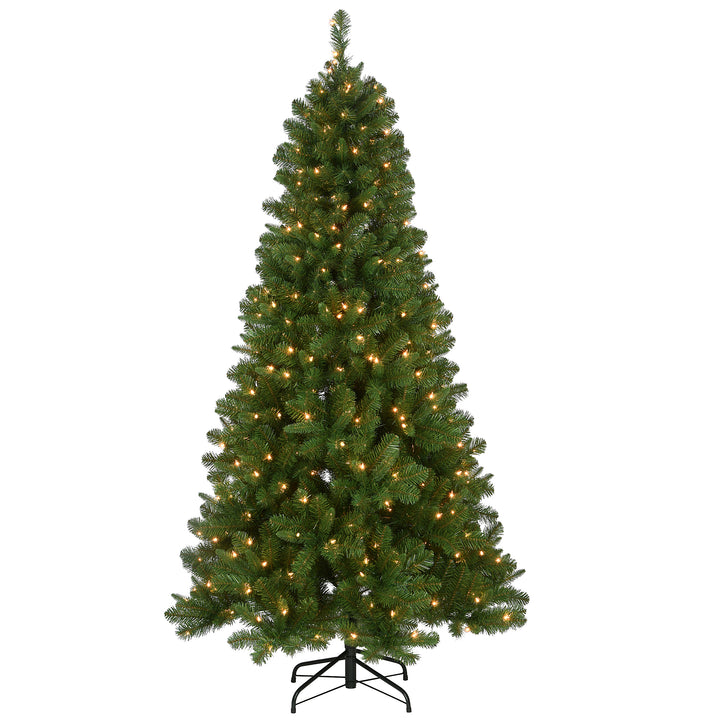 Pre-Lit Artificial Christmas Tree, Mixed Pine with Clear Lights, Plug in, 6.5 ft