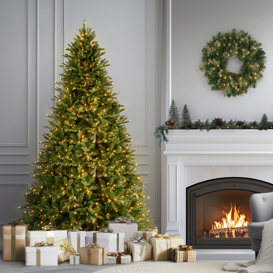 9 ft. Pre-Lit Tiffany Fir Tree with Clear Lights