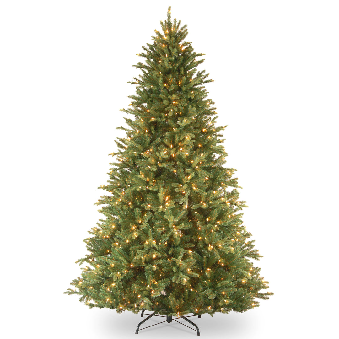 Pre-Lit 'Feel Real' Artificial Slim Christmas Tree, Green, Tiffany Fir, Dual Color LED Lights, Includes PowerConnect and Stand, 7.5 Feet