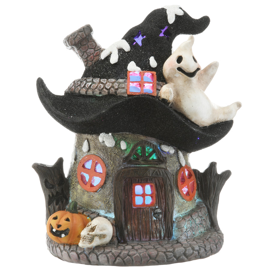 7 in. Halloween Pre-Lit Haunted Mushroom House Decoration with LED Lights - National Tree Company