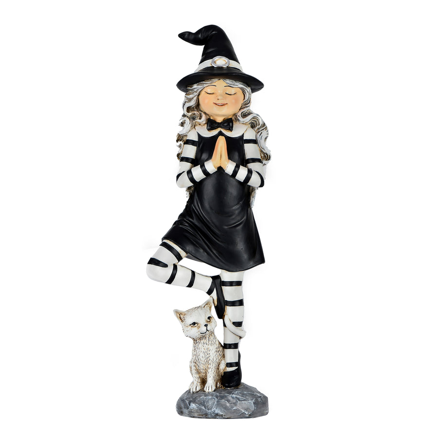 9 in. Halloween Witch in a Yoga Pose Tabletop Decoration - National Tree Company