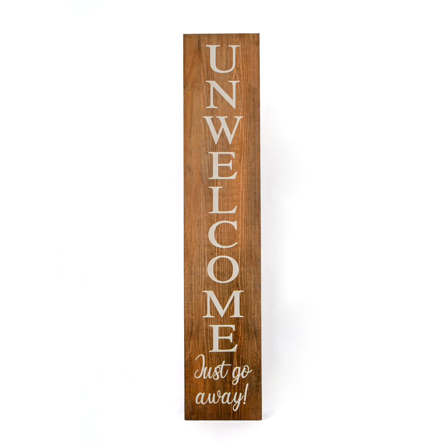39 in. Halloween Unwelcome Just Go Away Wooden Hanging Porch Sign Decoration - National Tree Company