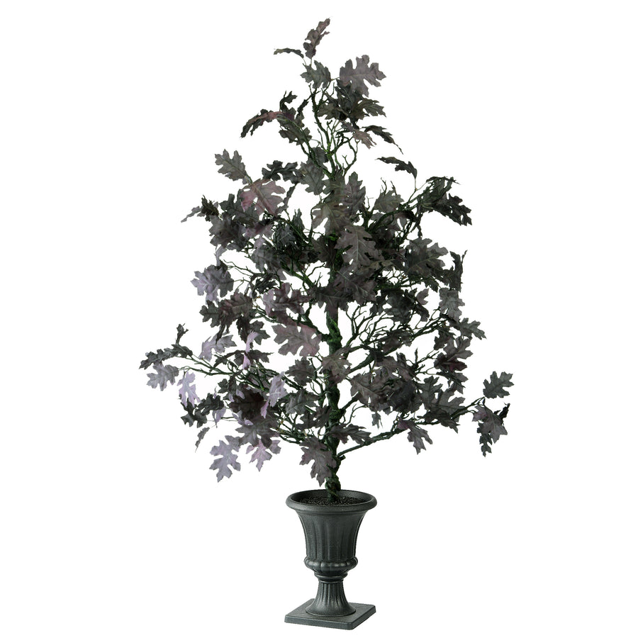4 ft. Halloween Black Oak Tree in a Black Urn Base - National Tree Company