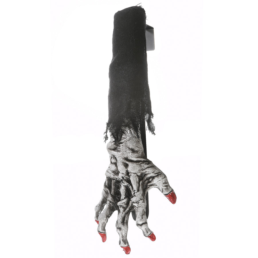 18 in. Halloween White Zombie Arm and Hand Wreath Hanger - National Tree Company