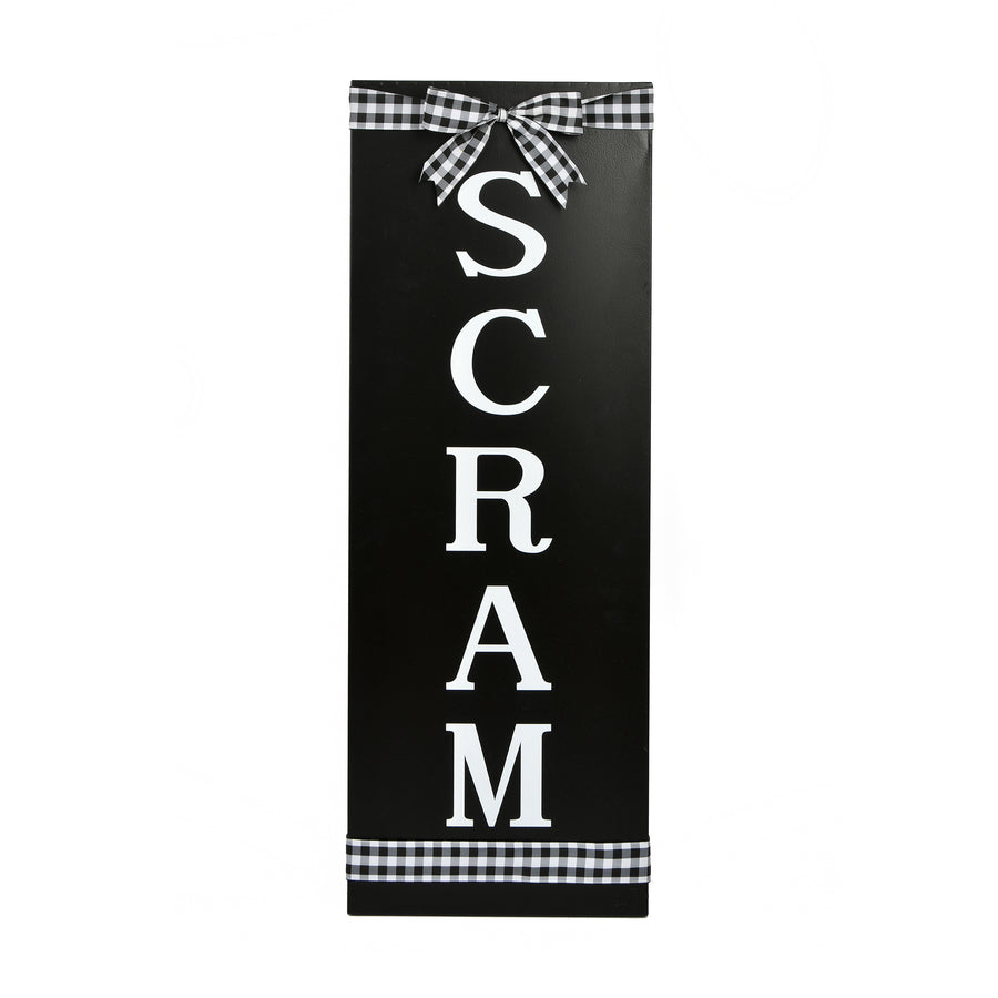 30 in. Halloween Scram Hanging Porch Sign Decoration - National Tree Company