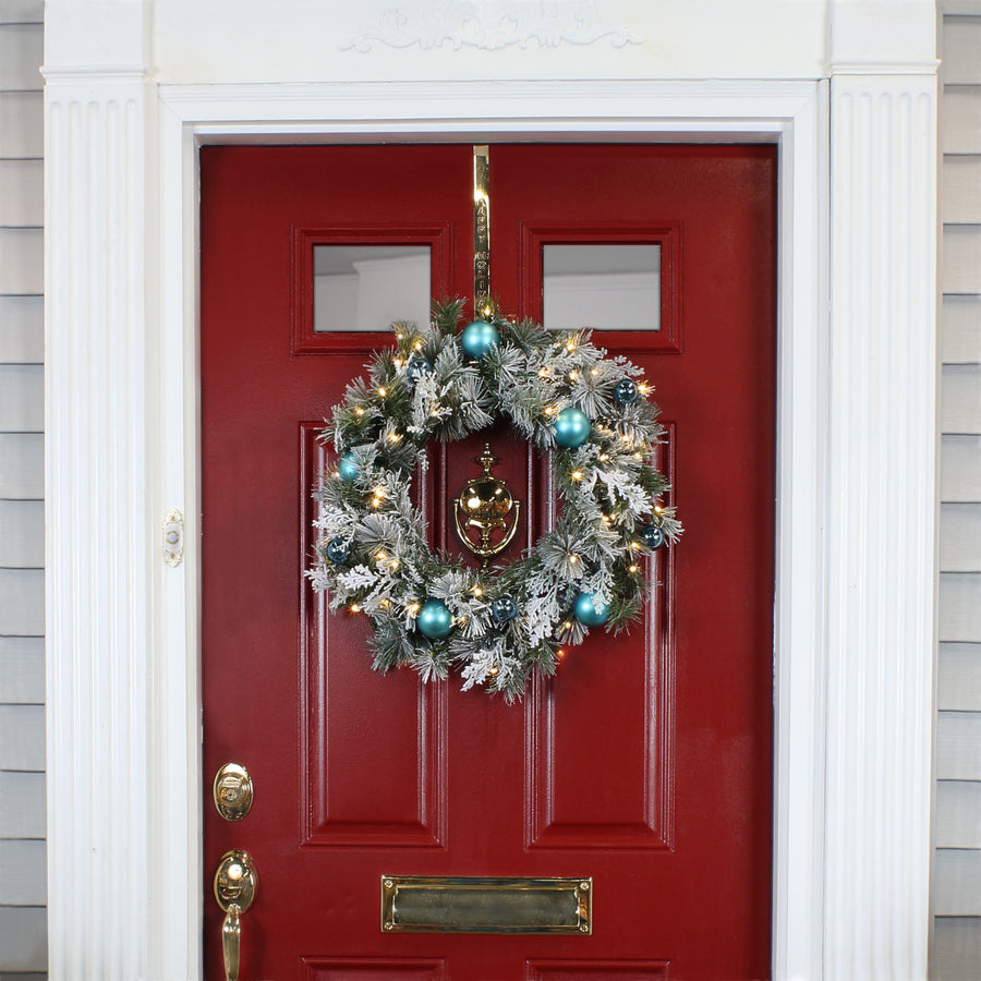 24 in. Pre-Lit Tinkham Pine Wreath with LED Lights