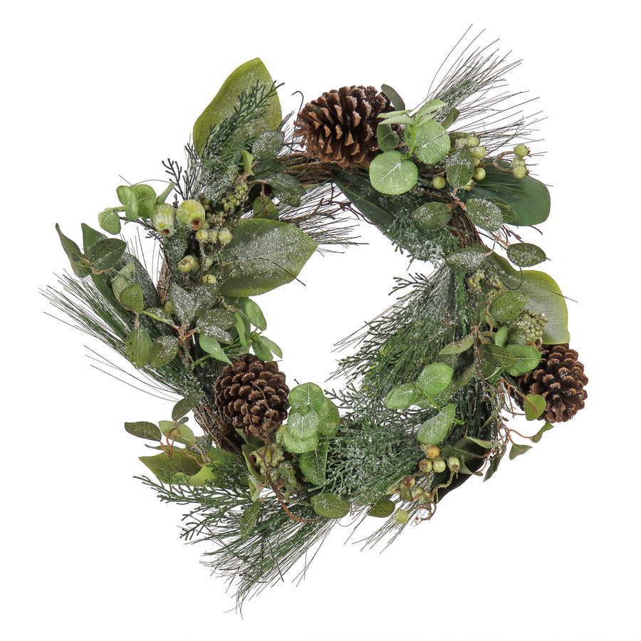 24 in. Pine Berry Cone Plastic Wreath - National Tree Company