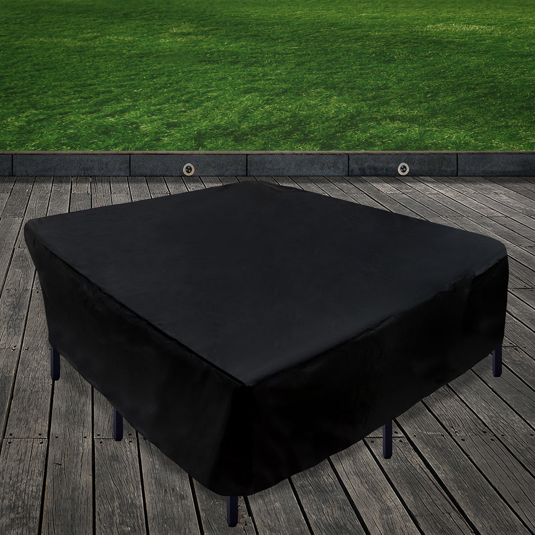 96" Patio Furniture Cover- Waterproof with Rope and Metal Buckles- Color: Black