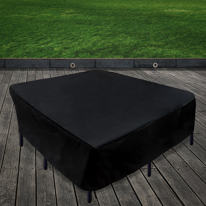 96" Patio Furniture Cover- Waterproof with Rope and Metal Buckles- Color: Black