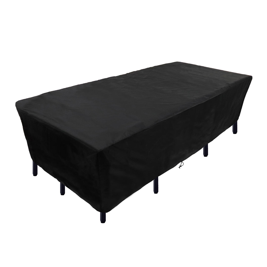 108" Patio Furniture Cover- Waterproof with Rope and Metal Buckles- Color: Black