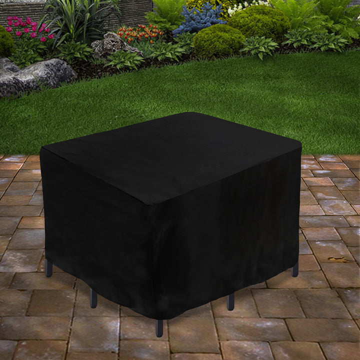 56" Patio Furniture Cover- Waterproof with Rope and Metal Buckles- Color: Black