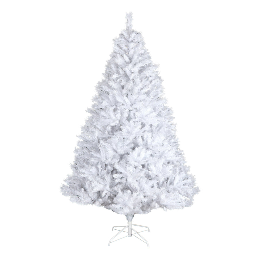 7.5 ft. Pre-Lit Winchester Pine White Tree with Clear Lights and Silver Glitter - National Tree Company