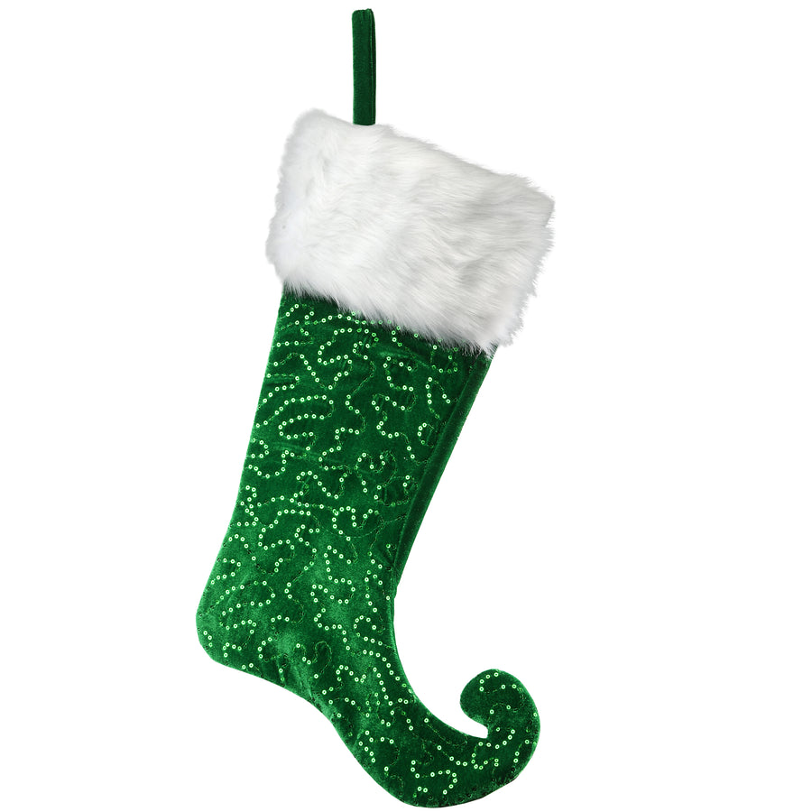 21 in. General Store Collection Jester Style Green Stocking - National Tree Company