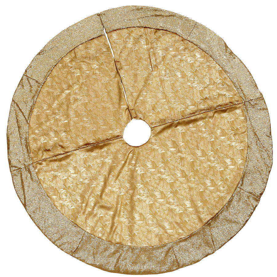 48 in. Yuletide Glam Collection Metallic Gold Tree Skirt - National Tree Company