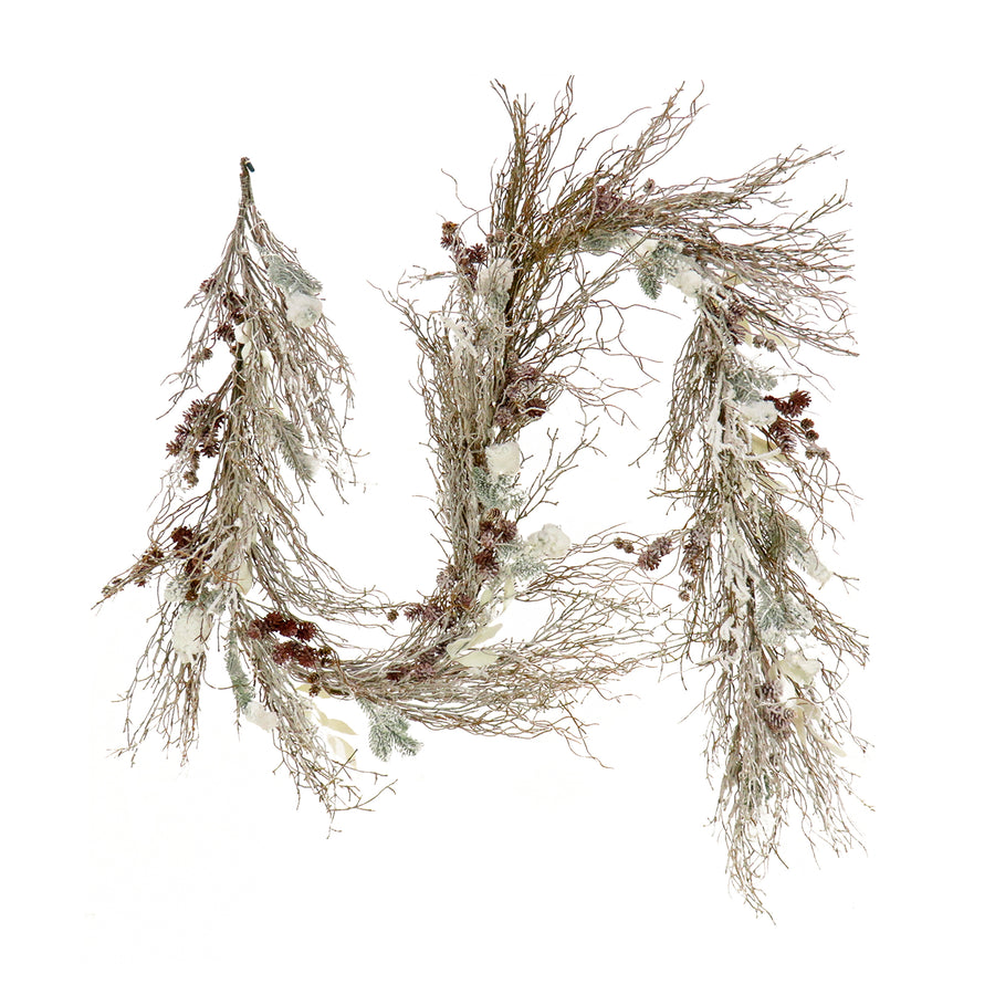 9 ft. Pre-Lit Alpine Snowy Garland with LED Lights - National Tree Company