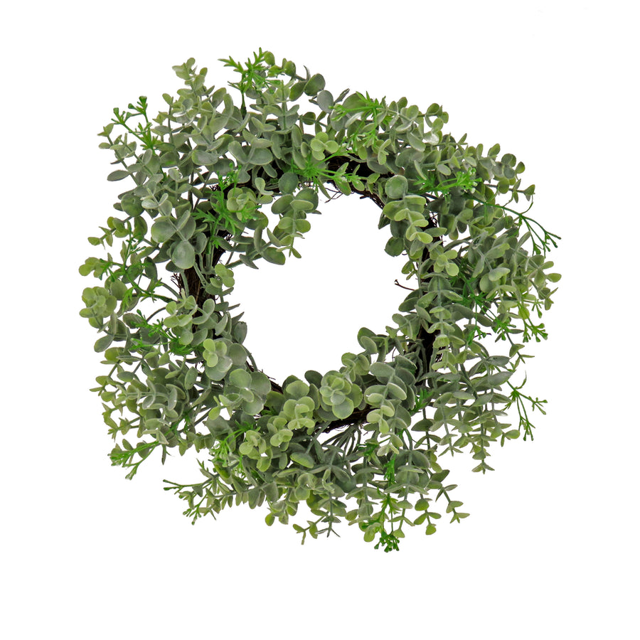 14 in. Spring Table Wreath with Eucalyptus Leaf Stems - National Tree Company