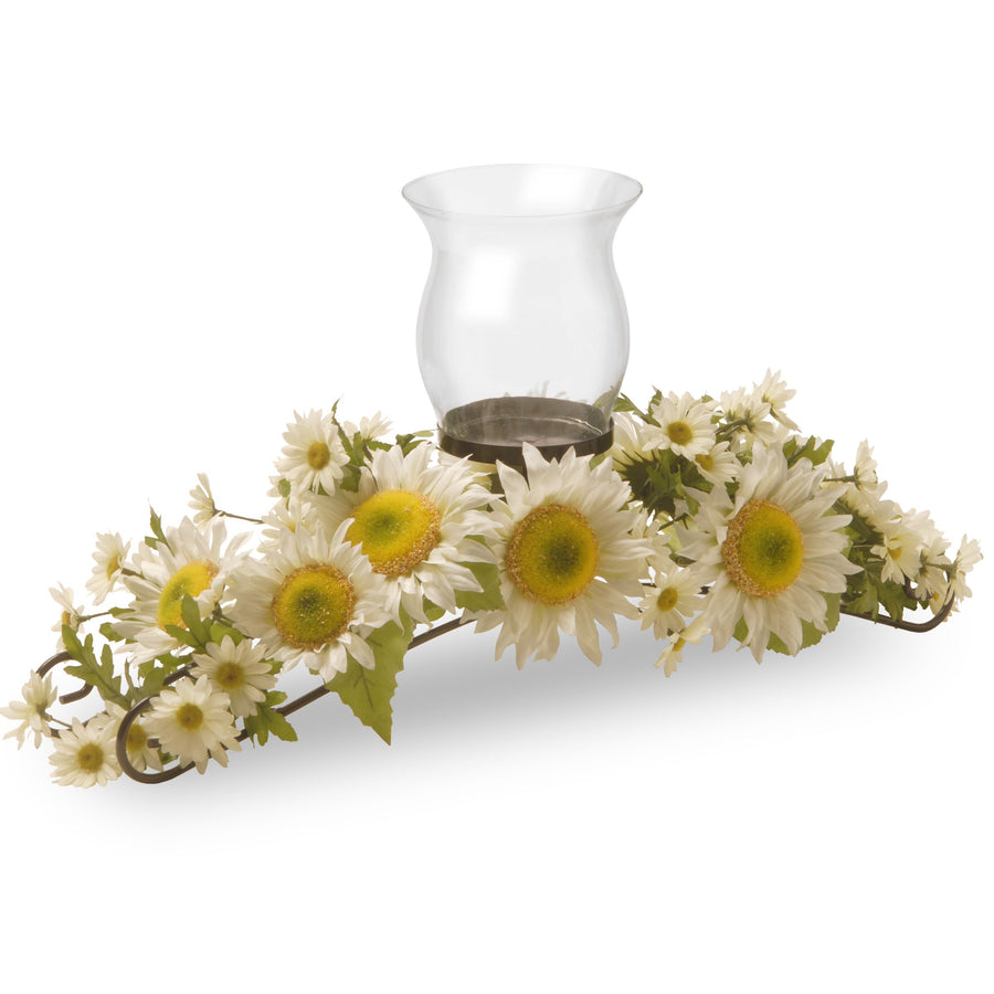 25 in. Spring Sunflower White Candleholder - National Tree Company