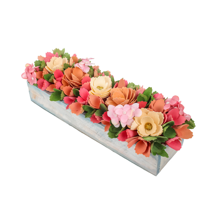 16 in. Spring Multicolor Handcrafted Floral Window Box Decor - National Tree Company
