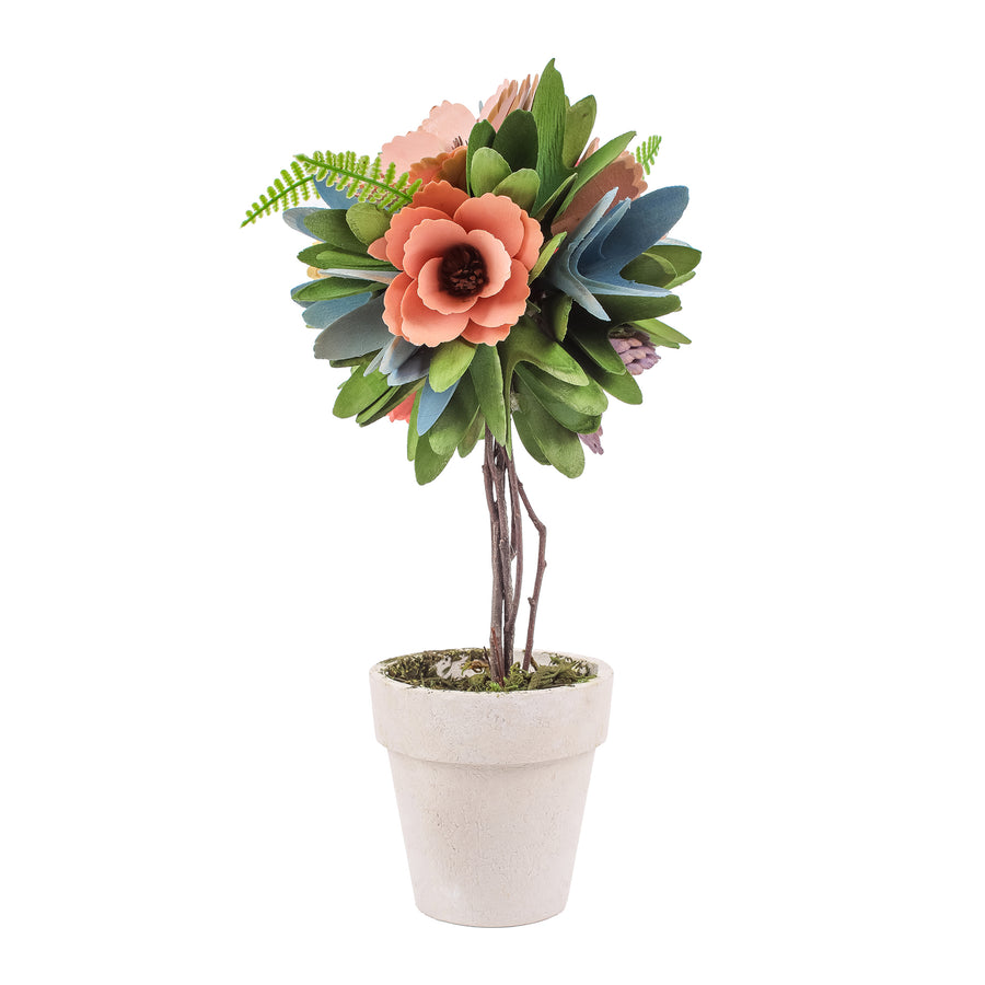12 in. Spring Multicolor Floral Topiary Decor - National Tree Company