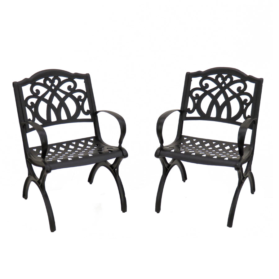 24x26x36 in. Leeds Aluminum Circle All Weather Chairs, Set of 2, Leeds Collection - National Tree Company
