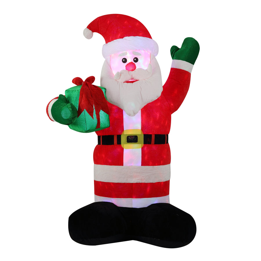 8 ft. Inflatable Santa with Gift with LED Lights - National Tree Company