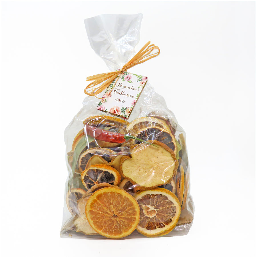 6 in. 250 Gram Mixed Potpourri- Citrus, Sliced Red and Green Apples, Red Chiles, and Eucalyptus Leaves - National Tree Company