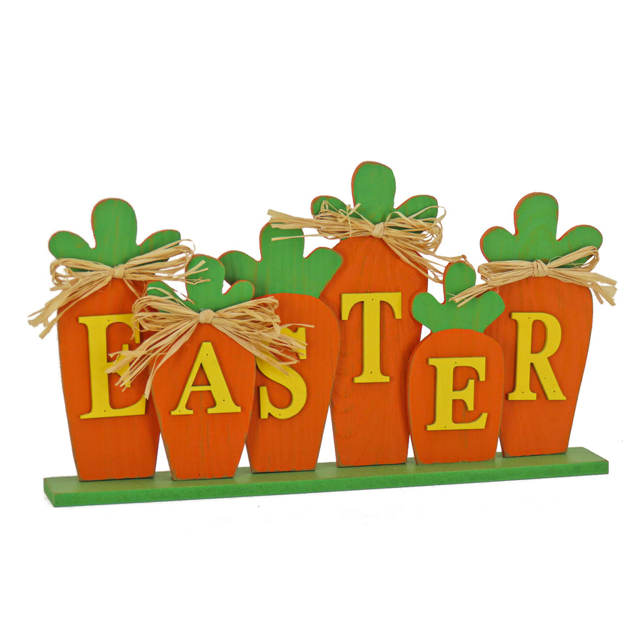 14 in. Easter Carrot Sign Table Decoration - National Tree Company