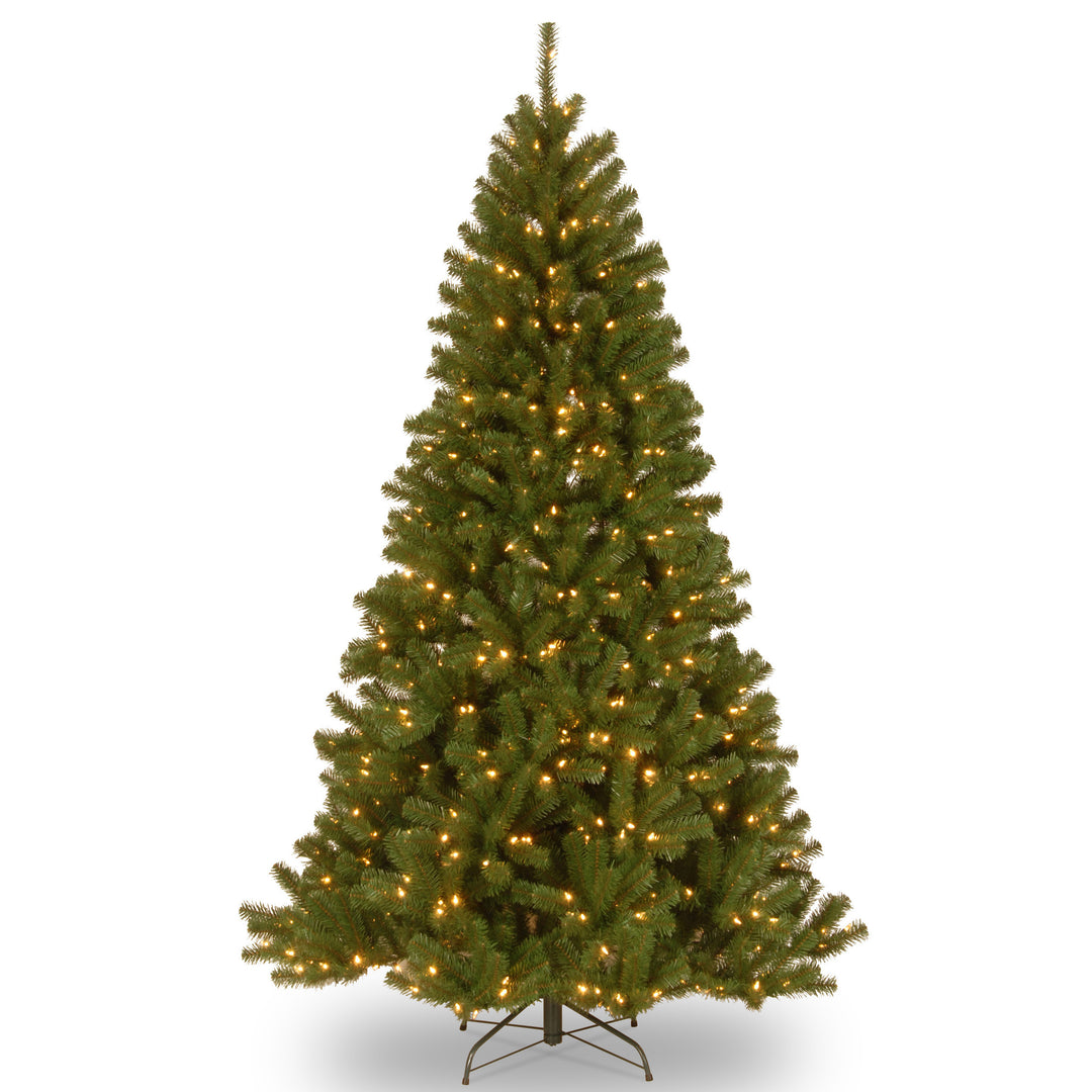 Pre-Lit Artificial Full Christmas Tree, Green, North Valley Spruce, Dual Color LED Lights, Includes PowerConnect and Stand, 9 Feet