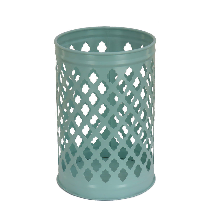 12 in. Modern Design and Finish Gossamer Green Outdoor Lantern Candleholder - National Tree Company