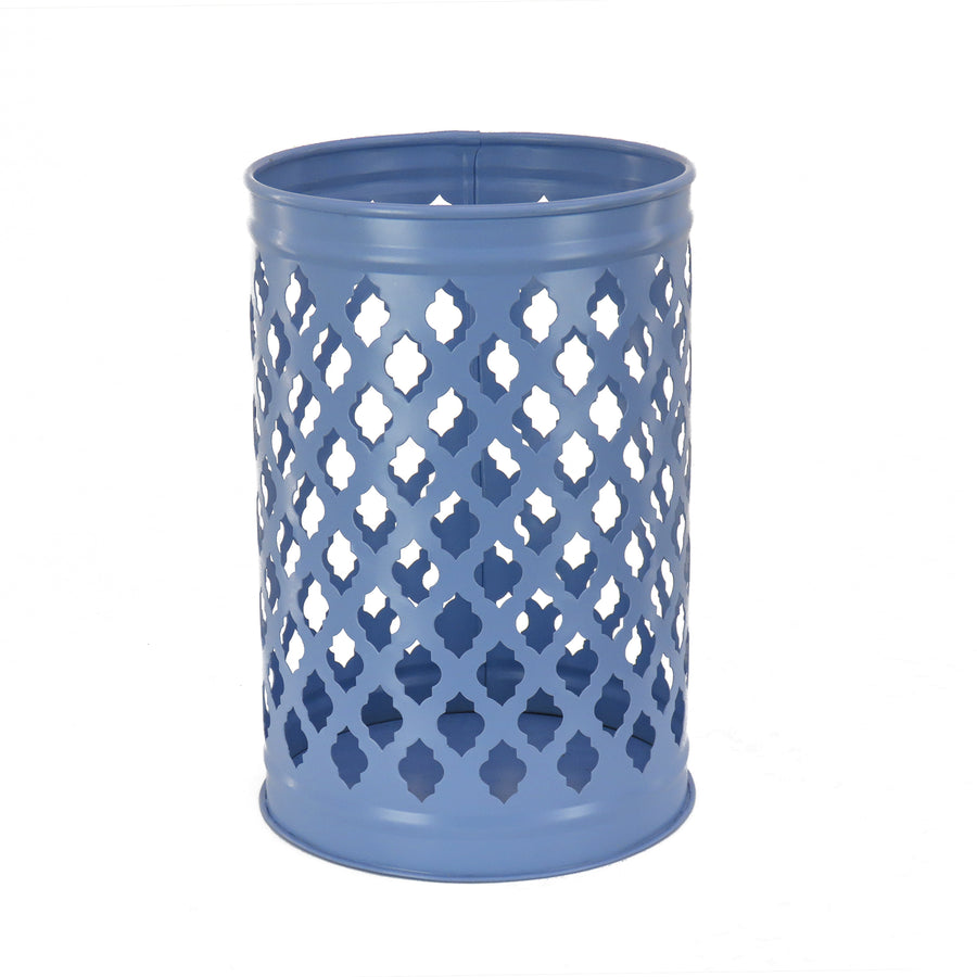 12 in. Modern Design and Finish Ice Melt Blue Outdoor Lantern Candleholder - National Tree Company
