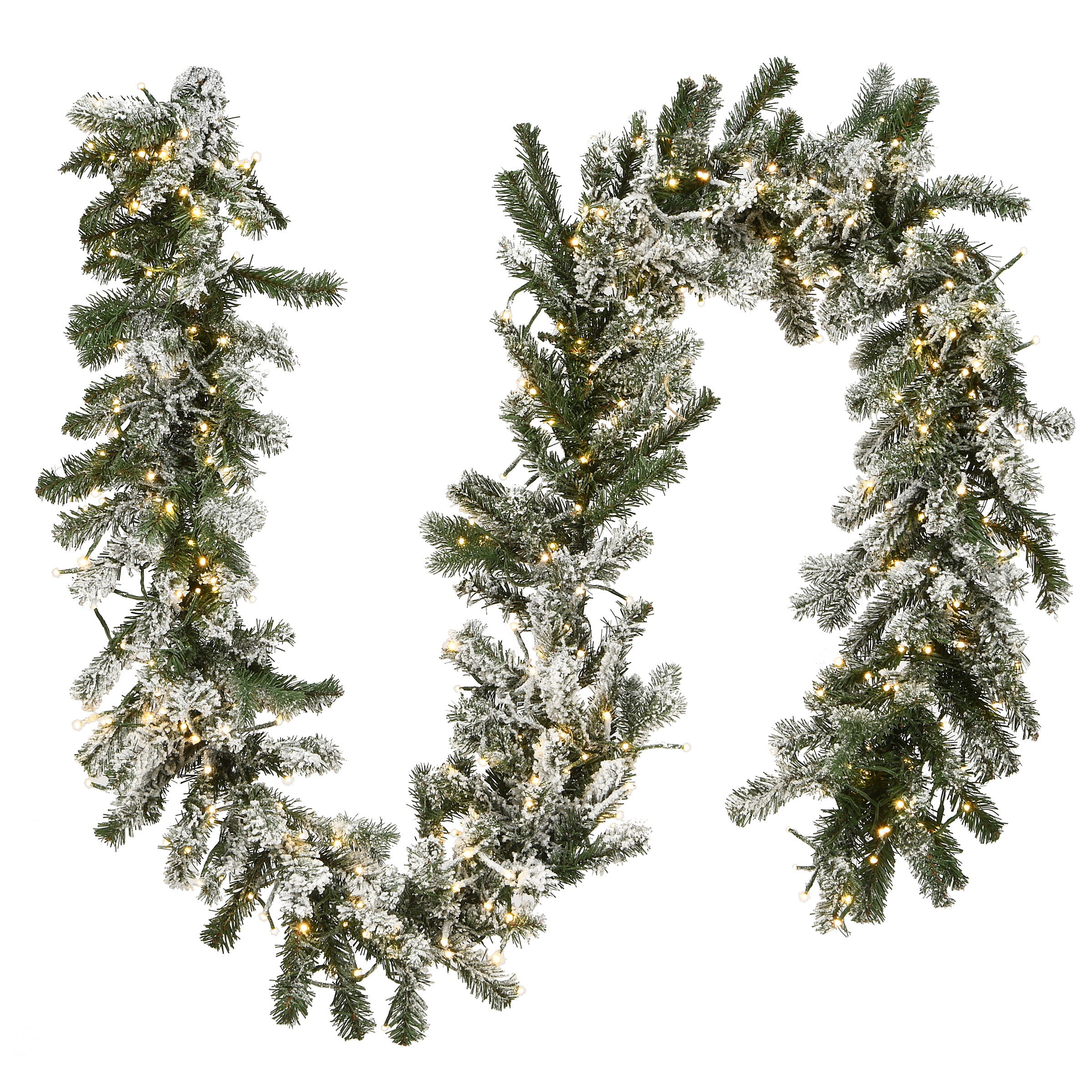 National Tree Company, 9' Christmas Trimmed Snowy Twig Garland, 200 Wa