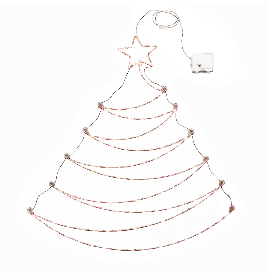 37 in. Pre-Lit Artificial Silver Christmas Tree, Hanging Metal Wire Decoration with Warm White LED Lights - National Tree Company