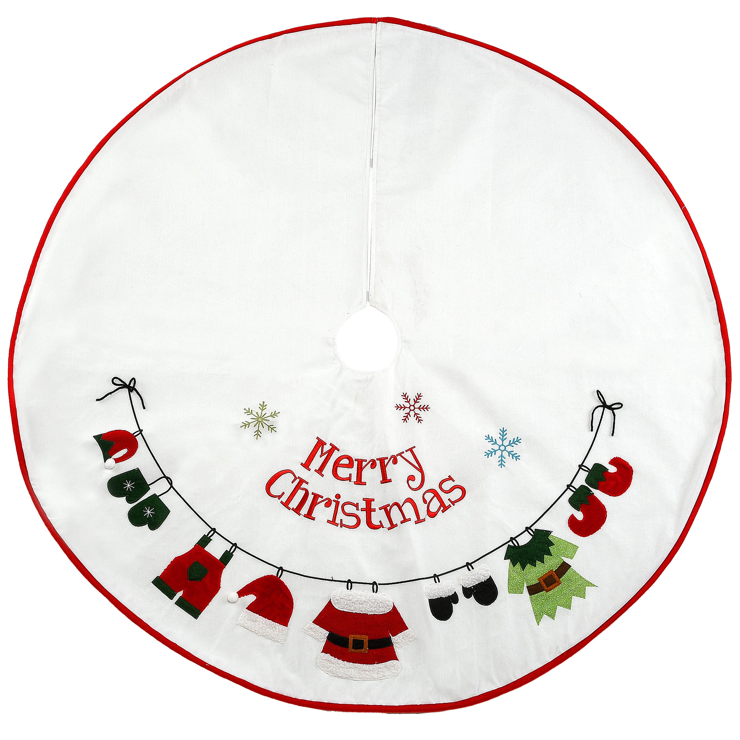 48" White “Merry Christmas" Tree Skirt National Tree Company
