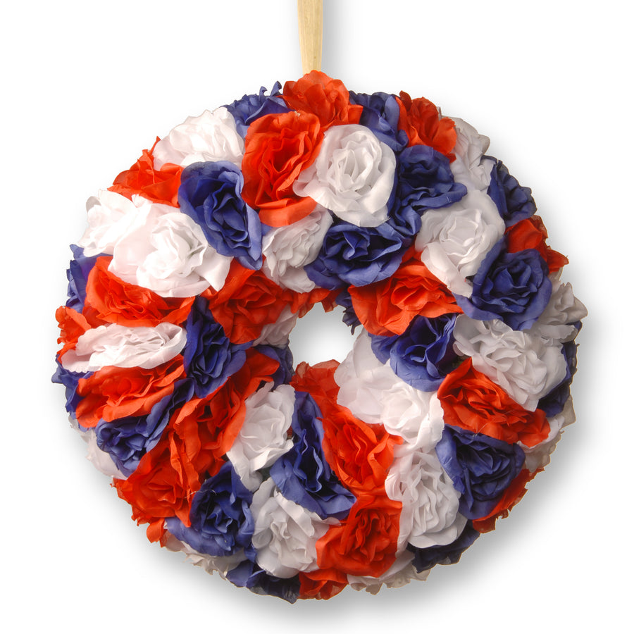14 in. Patriotic Rose Wreath - National Tree Company