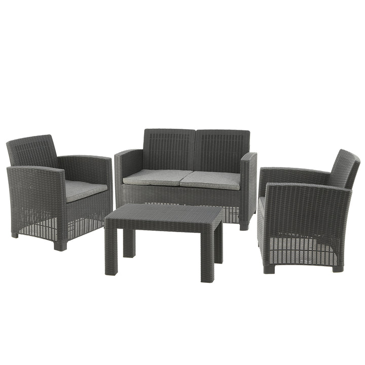 Galloway Collection 4-Piece All-Weather Wicker Finish Conversation Set