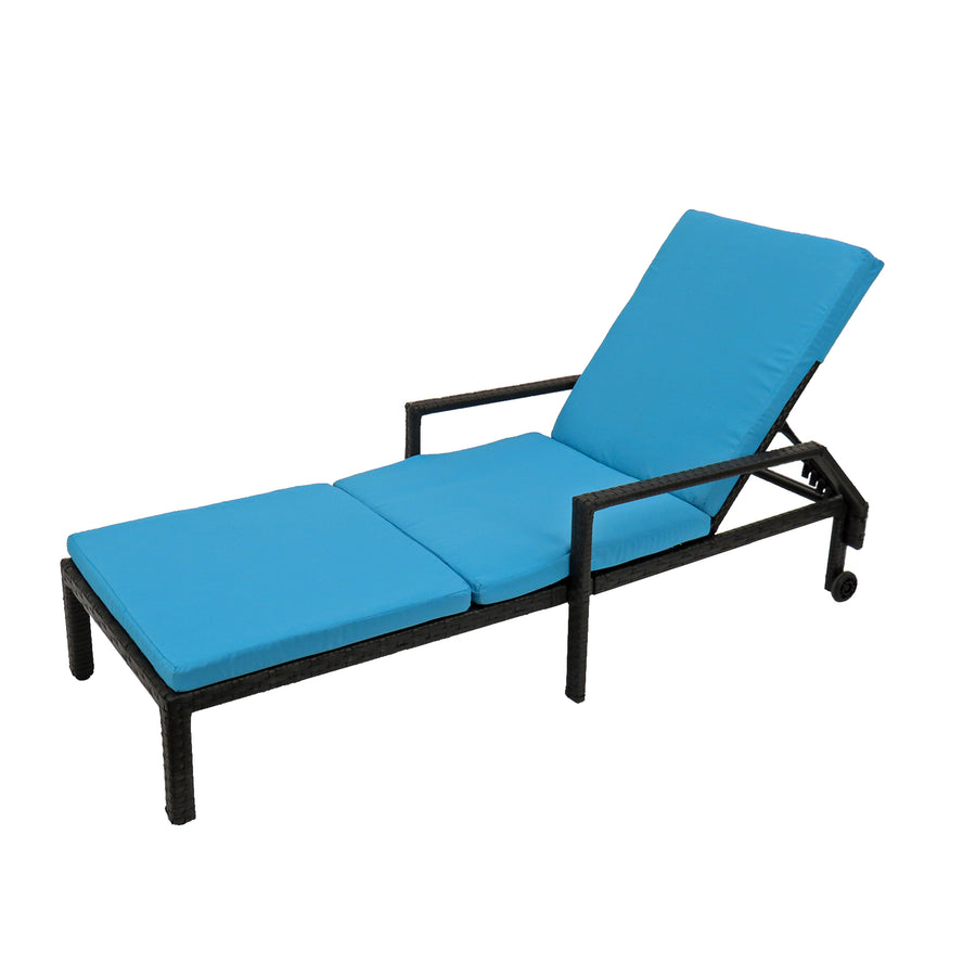 79 in. All Weather PE Wicker Chaise Lounge - National Tree Company