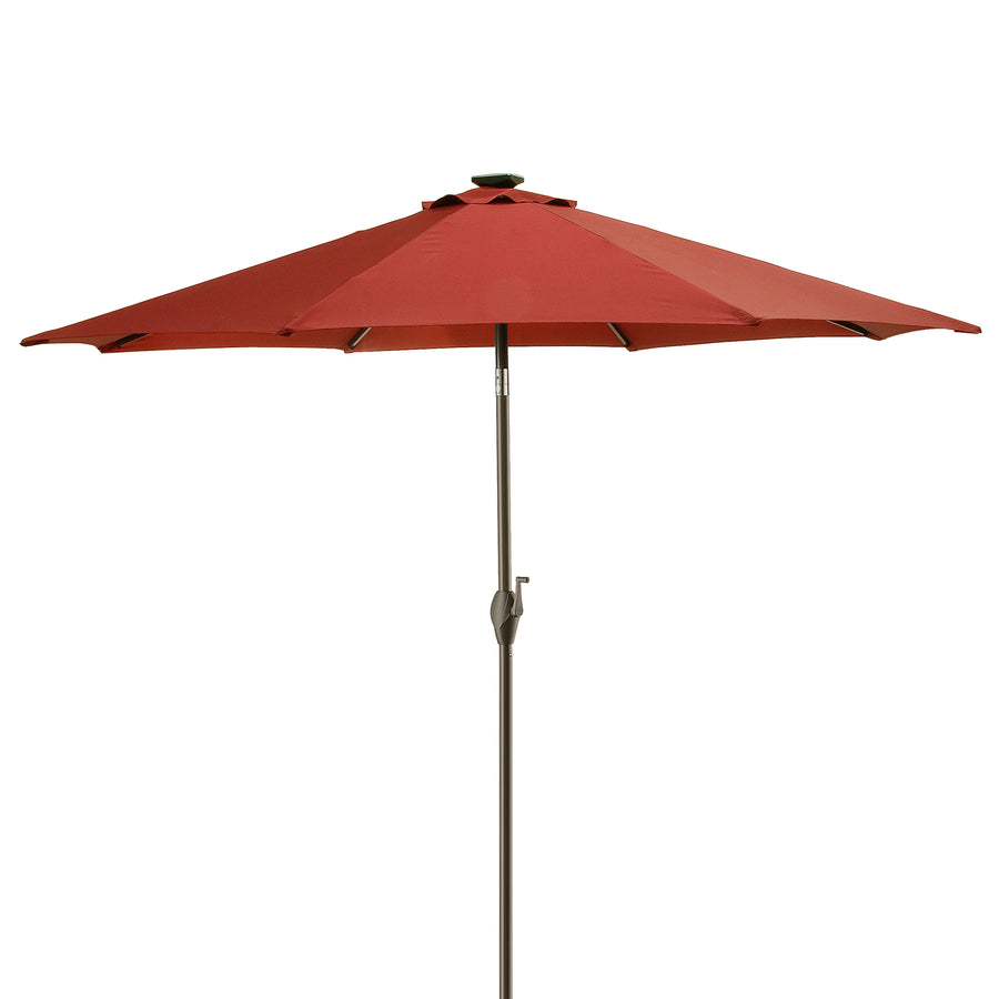 9 ft. Red Umbrella with Solar Power LED Lights - National Tree Company
