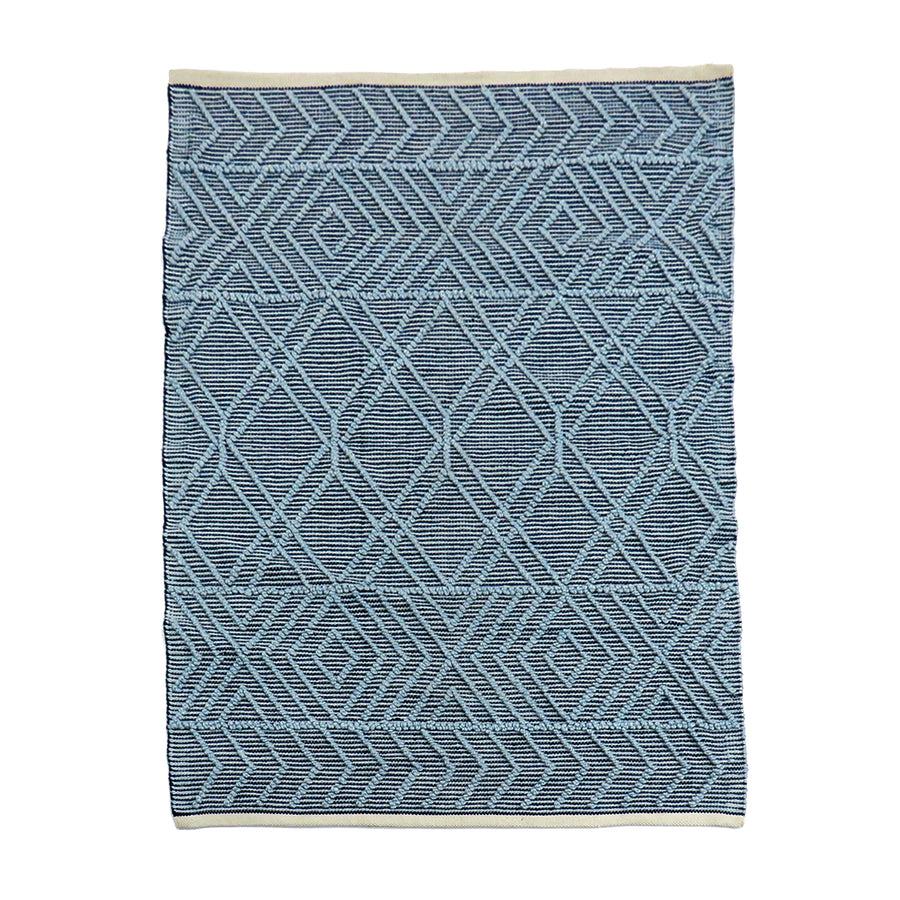 5x7 ft. Navy Blue Hand Woven Outdoor Rug - National Tree Company