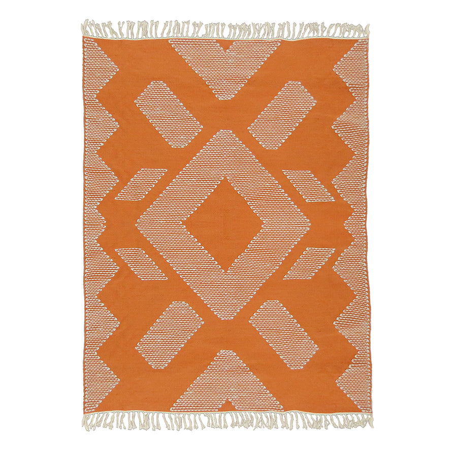 5x7 ft. Papaya Hand Woven Outdoor Rug - National Tree Company