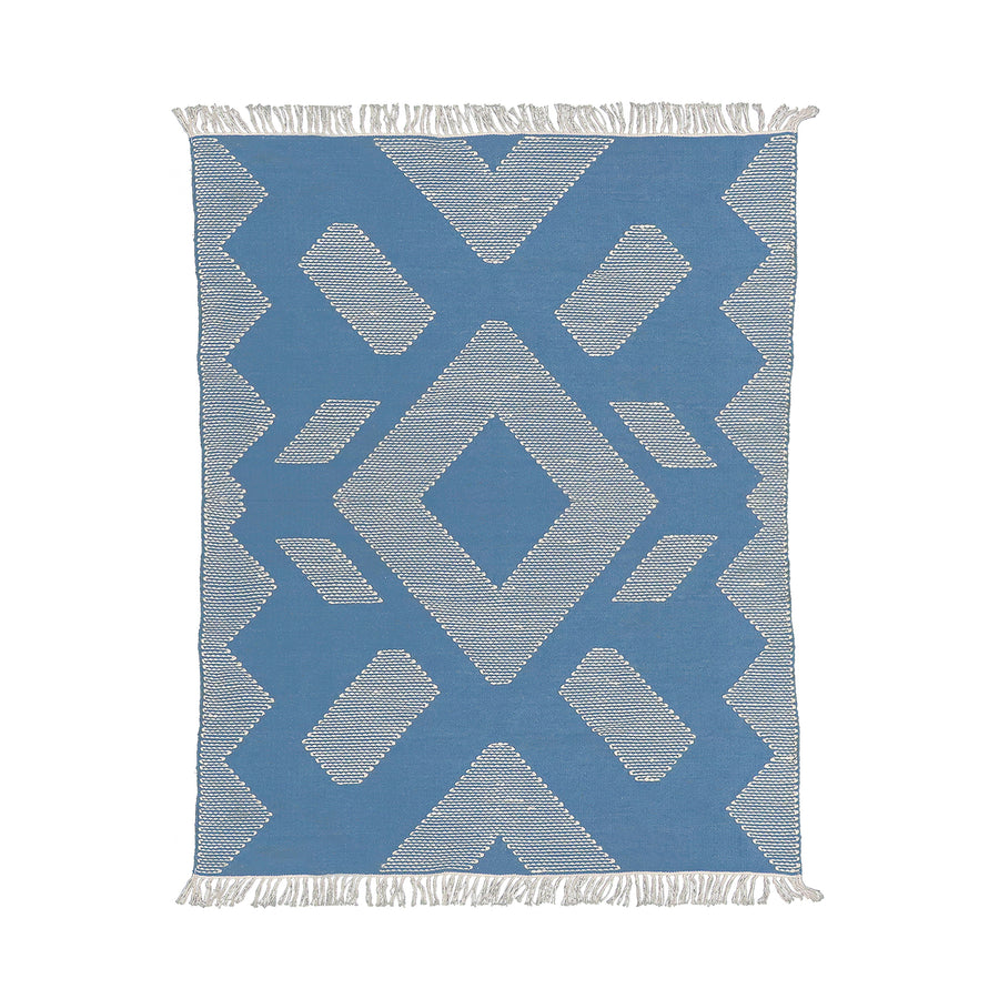 4x6 ft. Dusty Blue Hand Woven Outdoor Rug - National Tree Company