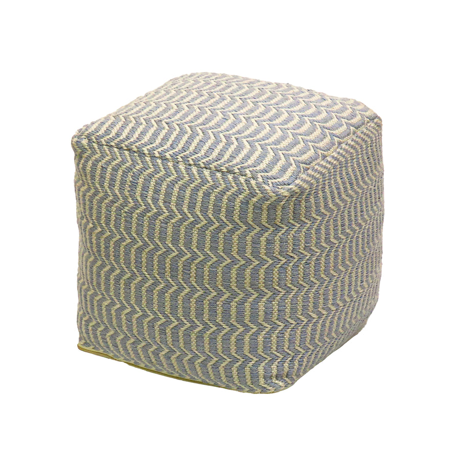 16 in. Gray Hand Woven Pouf Ottoman - National Tree Company