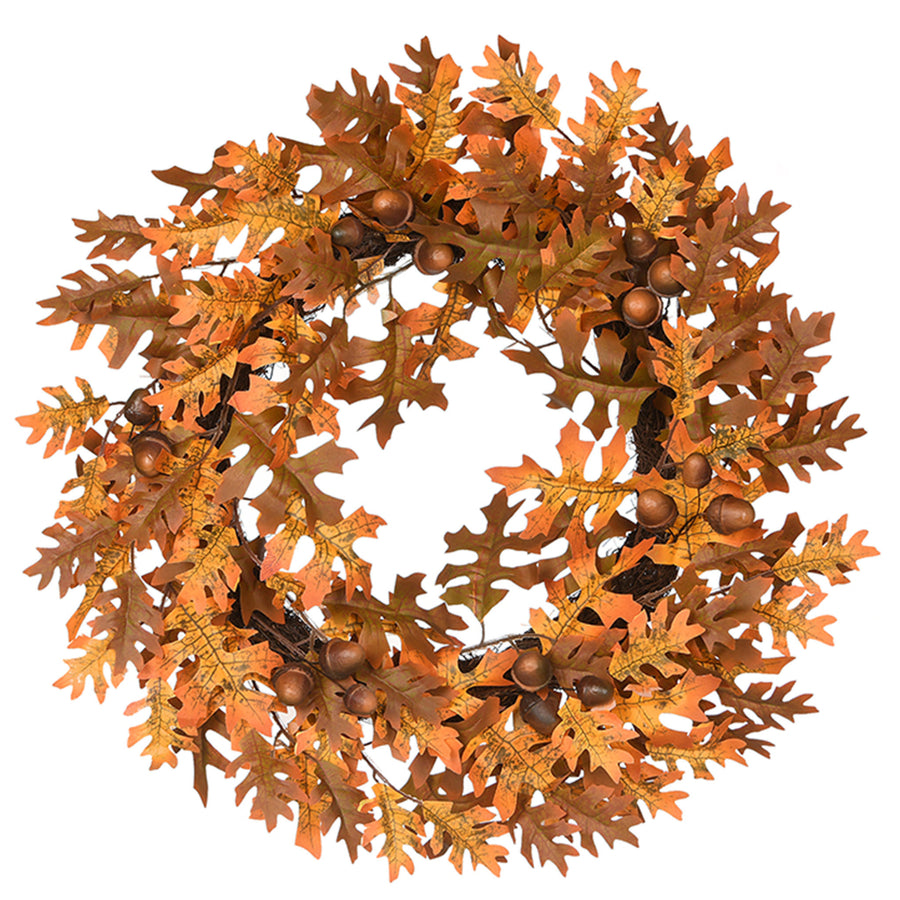 24 in. Fall Wreath with Acorns, Oak Leaves - National Tree Company