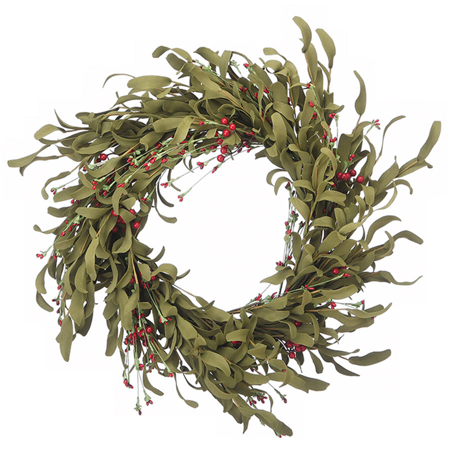 22 in. Fall Wreath with Assorted Grass, Berry Clusters - National Tree Company