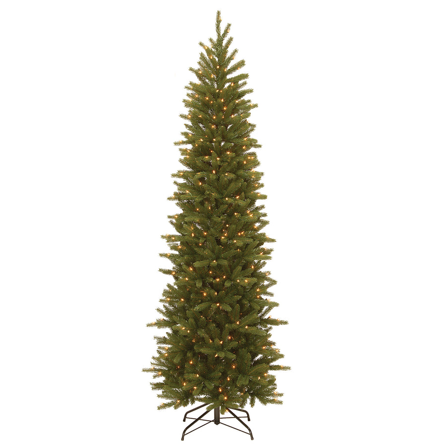 7.5 ft. Pre-Lit Grande Fir Pencil Slim Tree with Clear Lights - National Tree Company