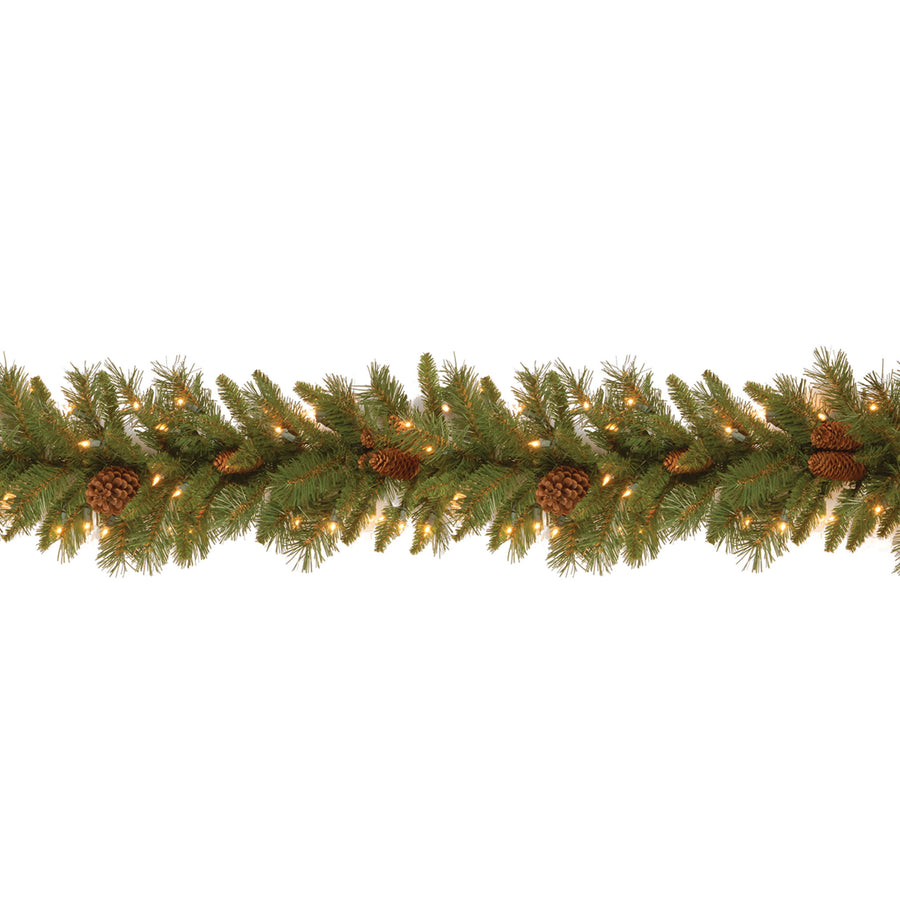 9 ft. Pre-Lit Pine Cone Garland with Clear Lights - National Tree Company