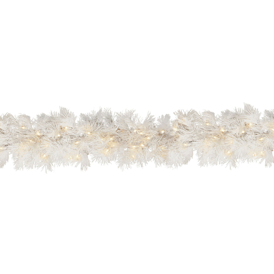 9 ft. Pre-Lit Wispy Willow White Garland with Clear Lights - National Tree Company