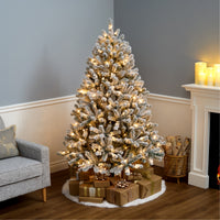 6 ft. Pre-Lit Flocked Acacia Tree with Clear Lights - National Tree Company