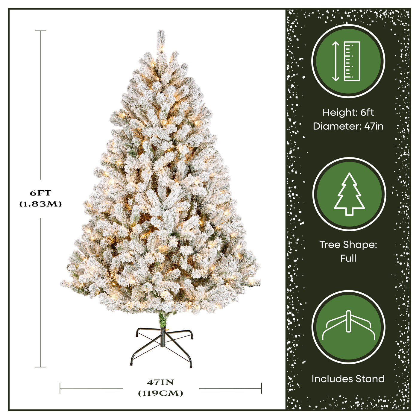 6 ft. Pre-Lit Flocked Acacia Tree with Clear Lights - National Tree Company