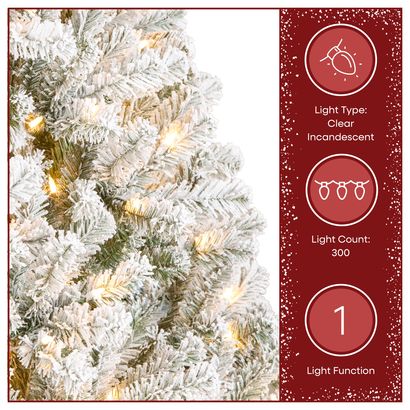 6 ft. Pre-Lit Flocked Acacia Tree with Clear Lights - National Tree Company