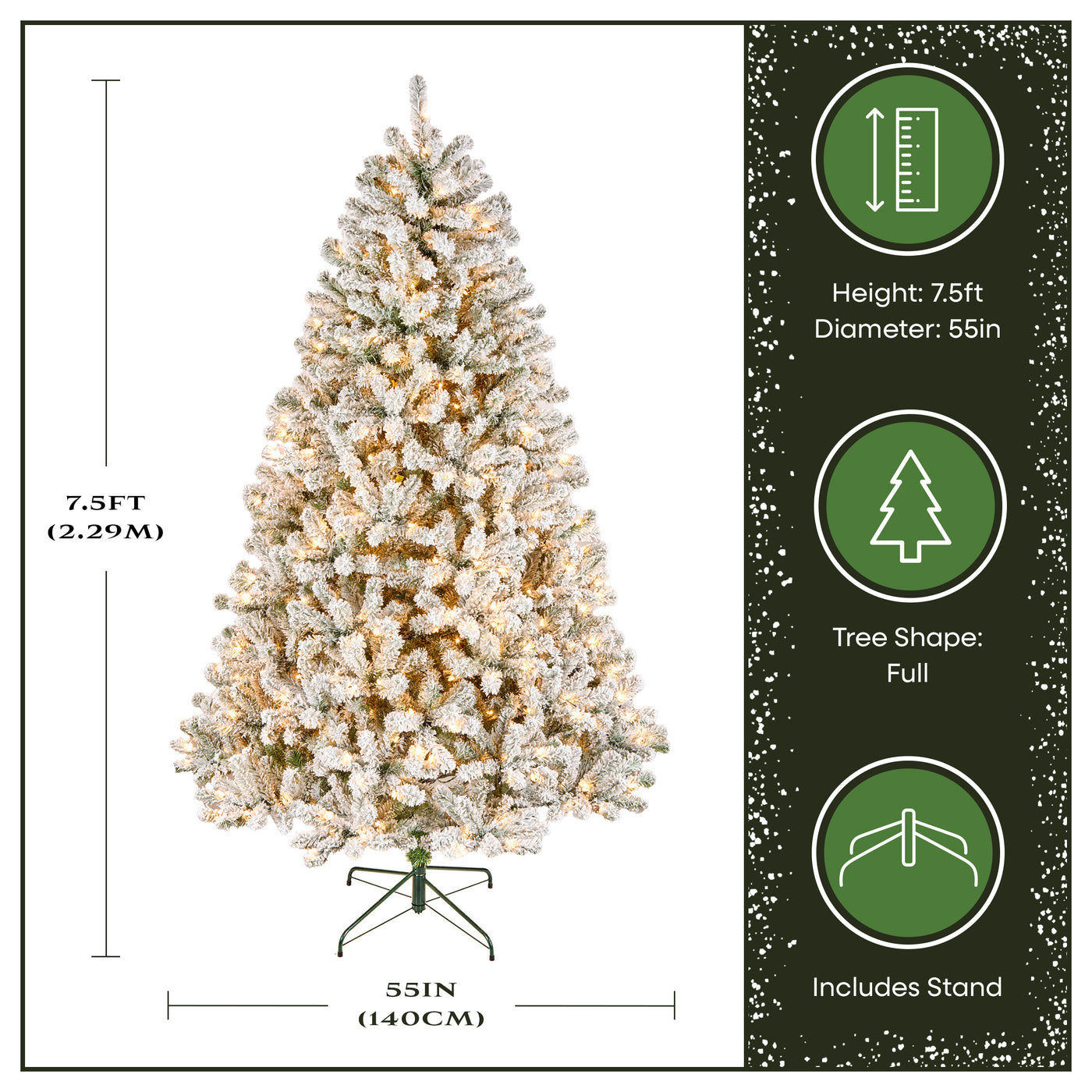 7.5 ft Pre-Lit Flocked Acacia Tree with Clear Lights - National Tree Company